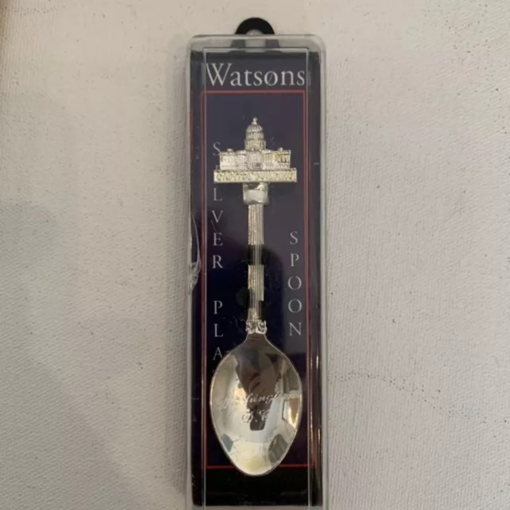 Washington DC Capital Collector Souvenir Spoon Watsons Silver Plated W Box 4.25"